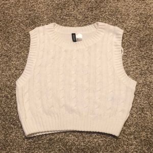 white sweater vest